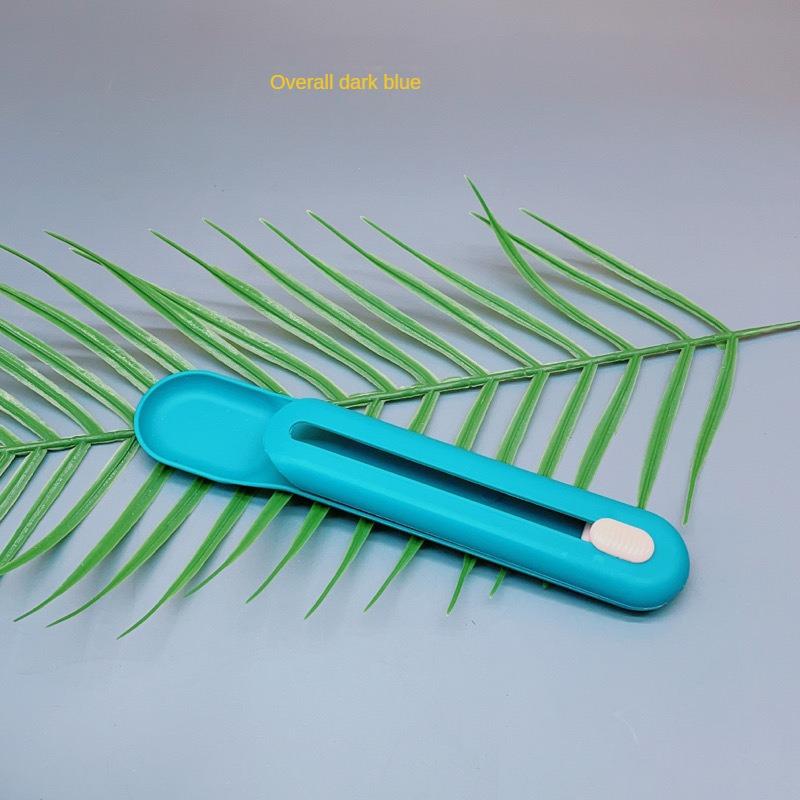 

Кормушка для кошек Ложка для полосок для кошек Машина для отжима полосок для кошек Ложка для кошачьей еды Специальный умный дозатор корма для кошек синий