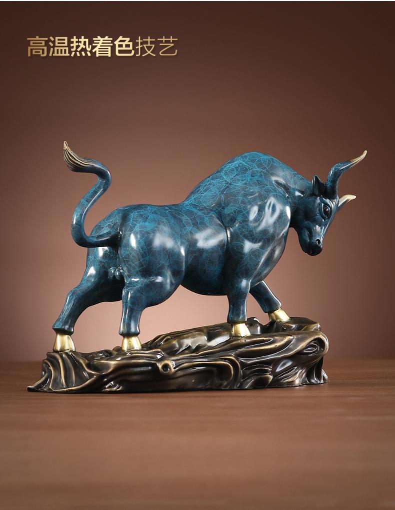 High Grade GOOD LUCK Mascot Stock Market Bull Career Wealth Bull Bronze Statue HOME Shop Club BAR Company Decoration