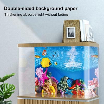 Fond d'aquarium Double face effet 3D, impression claire, Terrarium, monde sous-marin, décoration d'aquarium, affiche, photo d'arrière-plan