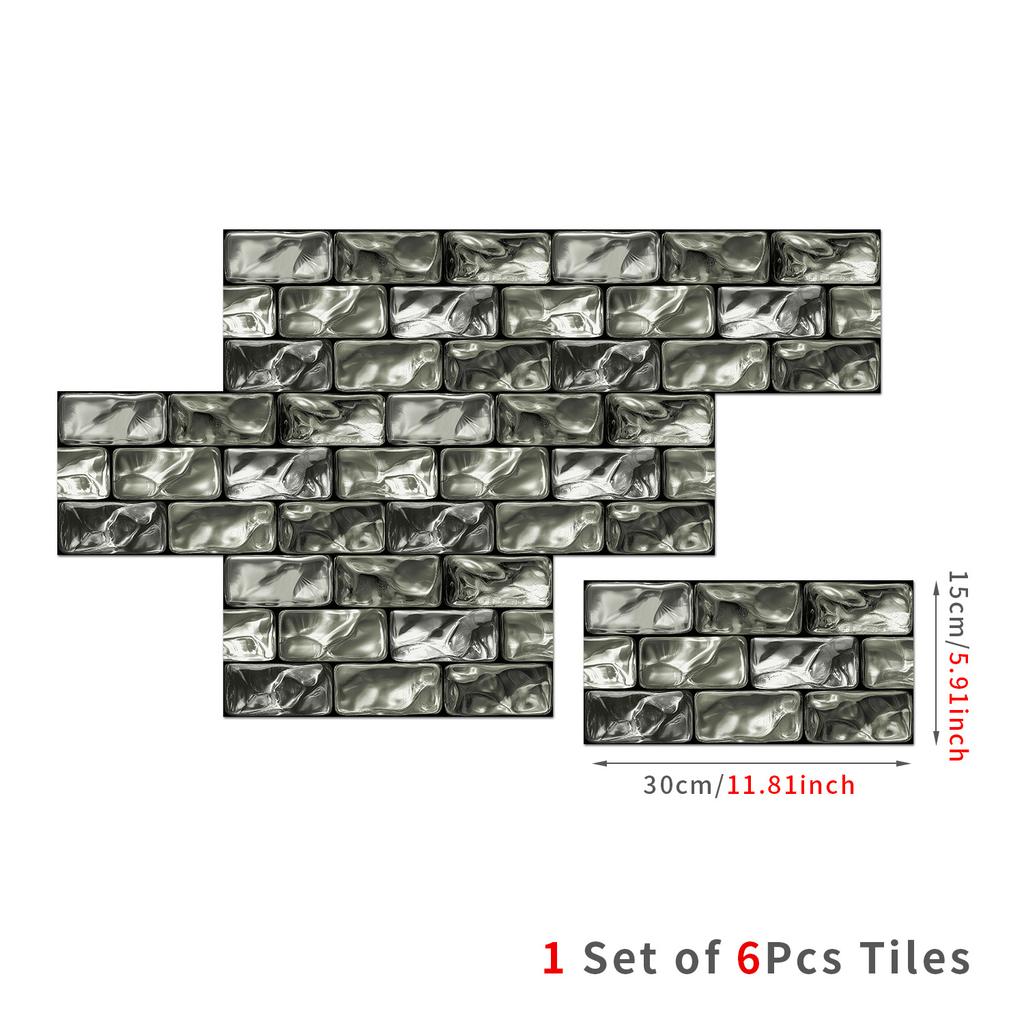 Retro American Crystal Self-Adhesive Wallpaper, Bedroom Self-Dipping Pvc Kitchen Waterproof Wall Sticker Tile Sticker