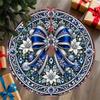 IPC Serene, Cool-Toned, Tree Skirts, Center Opening to Fit Tree Trunk, Encloses and Covers the Base of the Christmas Tree, Blue Background with Bow-Th