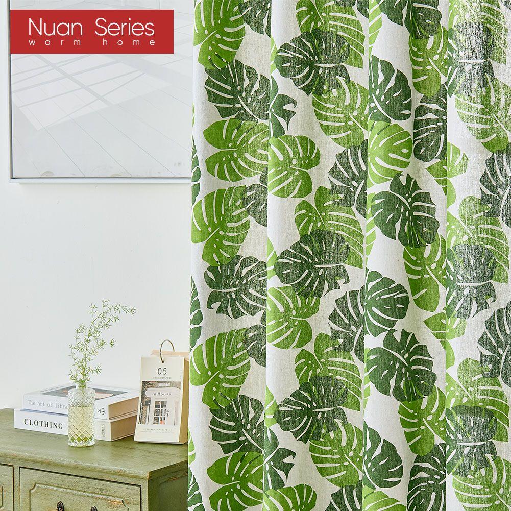 1 шт. Модна та універсальна скандинавська сільська місцевість із зеленим принтом затемнена штора для маленьких вікон, спальні, вітальні, балкона, дому, серії Dceor Nuan