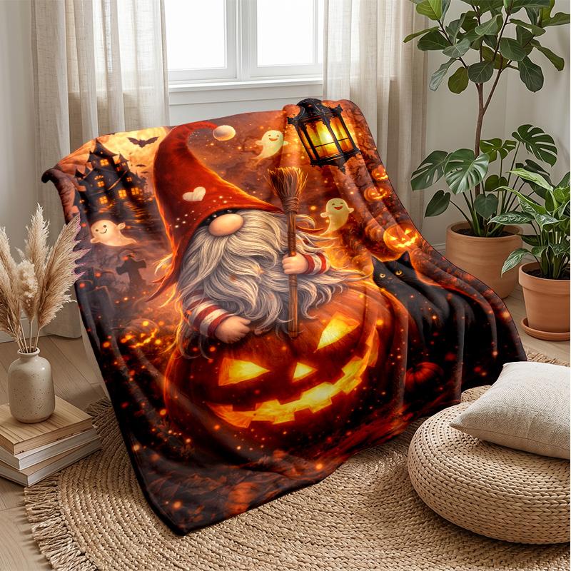 Gnomes Celebrate Autumn Theme blanket Lightweight Warm Flannel Blanket Decorative Throw Blanket for Home Decoration