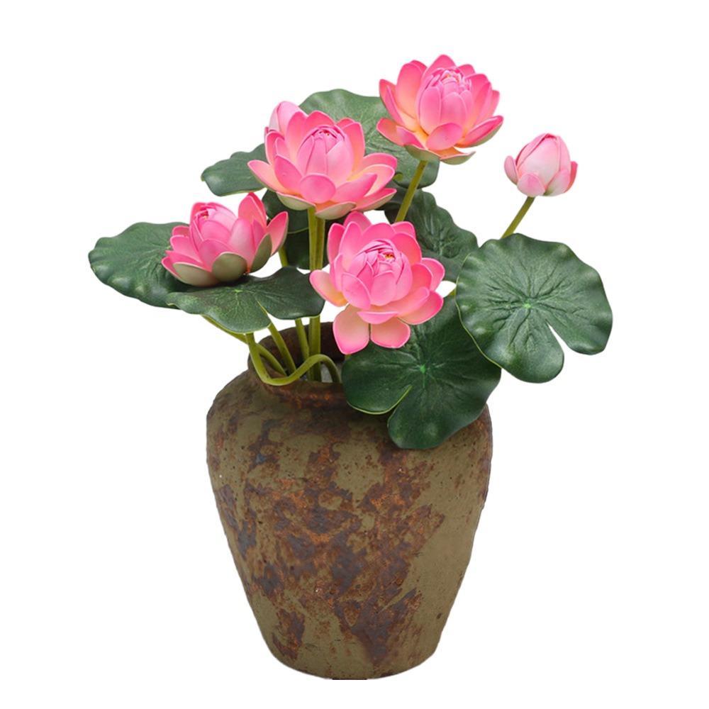 Multicolor Faux Lotus Leaf Flowers Silk Petals Lifelike Water Lily Home Decoration