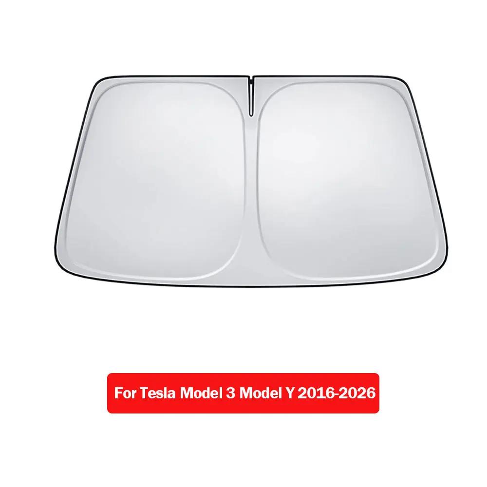 

Windshield Sunshade For Tesla Model Y 2025 Juniper Model 3 Highland Sun Blockage Foldable Heat Insulation Sunshade Storage Bag