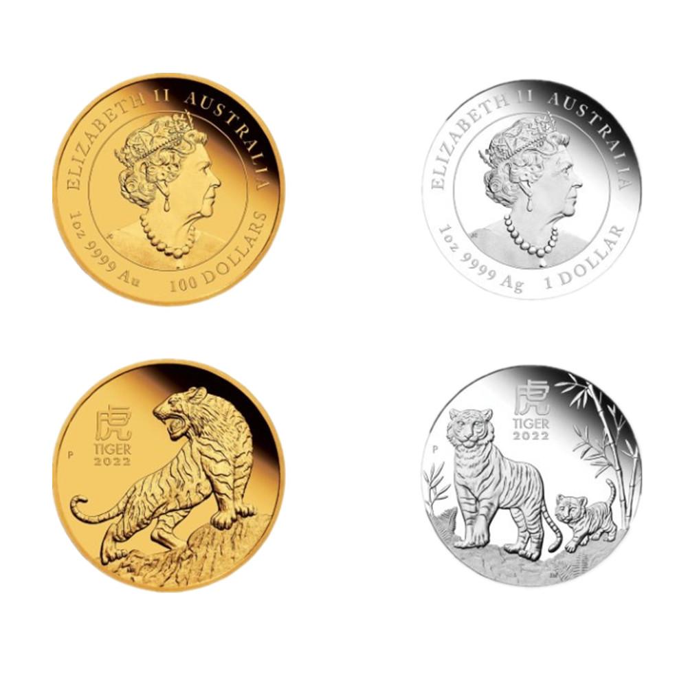 Metal 2022 Año Animal del Zodiaco Conmemorativo Moneda Tallados Finos Textura Clara Portátil Multiusos Artesanía Conmemorativa Decoración del Hogar