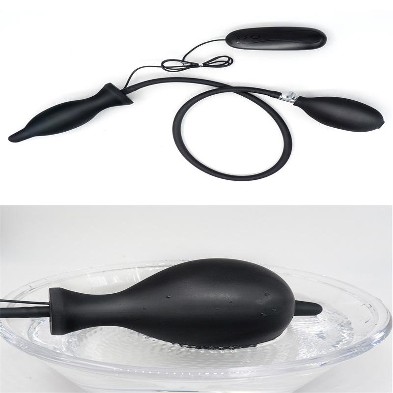 Oppblåsbar analvibratorpumpe analdilatator utvidbar 10 hastigheter vibrerende buttplugg analballer sexleketøy