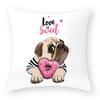 European and American Cartoon Dog Pillow Cover Peach Leather Velvet Print Pillow Cover Cushion Pillow Cover Car Sofa Waist
