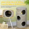 3-Tier Cat House with Sisal and Plush Scratching Post, Ø38x70cm, Light Grey