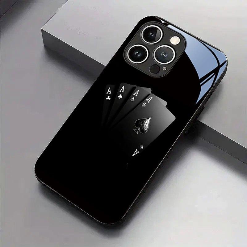 Vier Asse Poker Druck Für iPhone 17 Hülle Mode Handyhüllen Glas Handyhülle für iPhone 17 16 15 14 13 12 11pm Pro Plus
