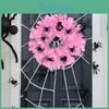 Spider Halloween Pink Wreath Door Hanging Ornament For Party Decor Setup Venue