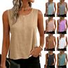 Canottiera da Donna in Cotone e Lino Colorata Ampia Senza Maniche Versatile Top Base