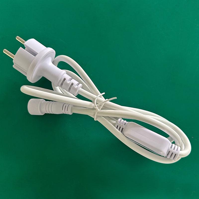 European Plug 1.5m Black/White Power Cord with CE Certification for LED Lighting