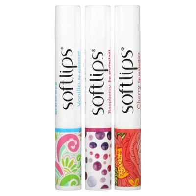 Lip Balm, Cherry, Raspberry, Vanilla, 3 Pack, 2G (0.07Oz) Each