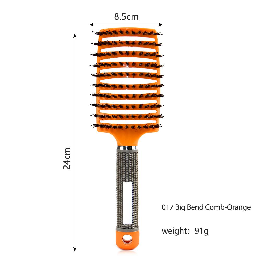 Nylon Boar Bristle Brush Teeth Top Selling Vent Hair Brush Rubber Handle Detangling Hair Comb Oval Scalp Massage Brush for Women