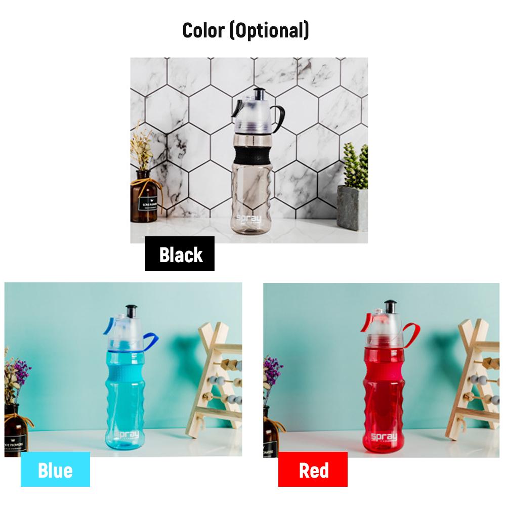 800ML Sports Water Bottle 2 In 1 Multi-Functional Portable Insulated Drinking & Misting Bottle for Bicycling Walking Running Outdoor Activities