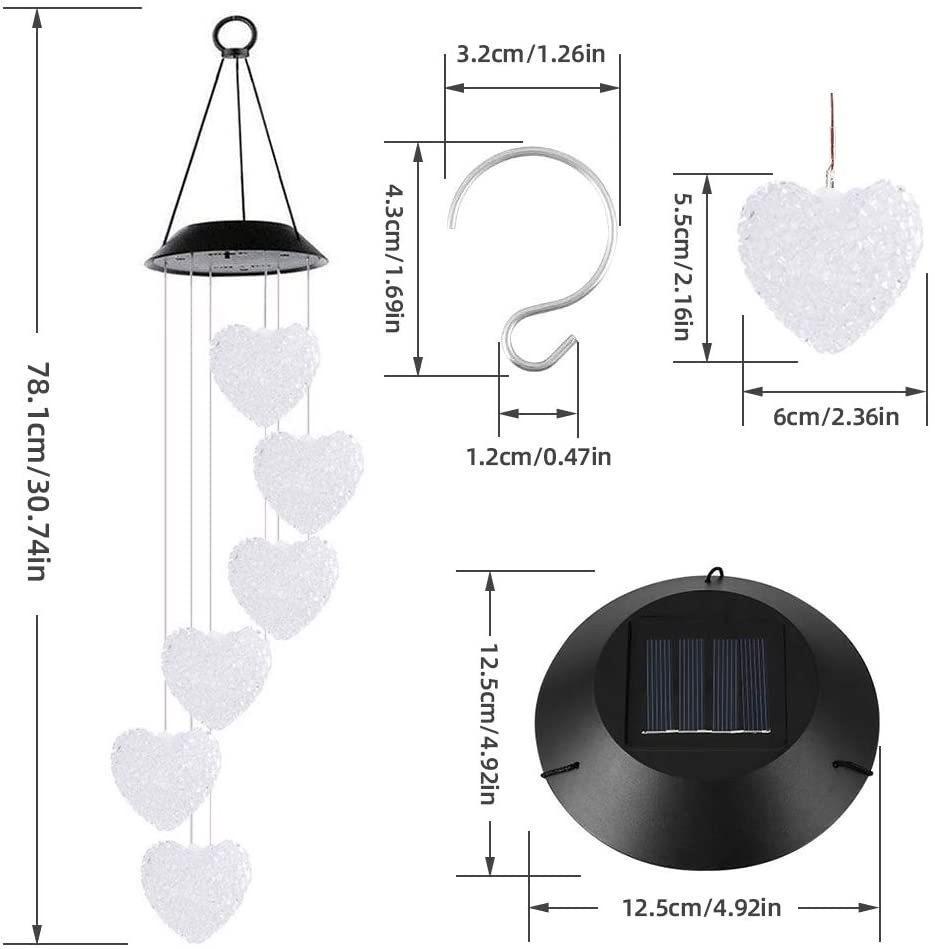 Solar-LED Kolibri Windspiel: Siebenfarbiger Gradient Dekoratives Außenlicht
