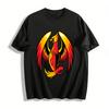 Vintage Flame Phoenix Print Casual T-Shirt Pure Cotton T-shirt