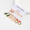 Christmas Reindeer & Santa Claus Stud Earring Set - Festive Cartoon Snowflake Bell Design for Women