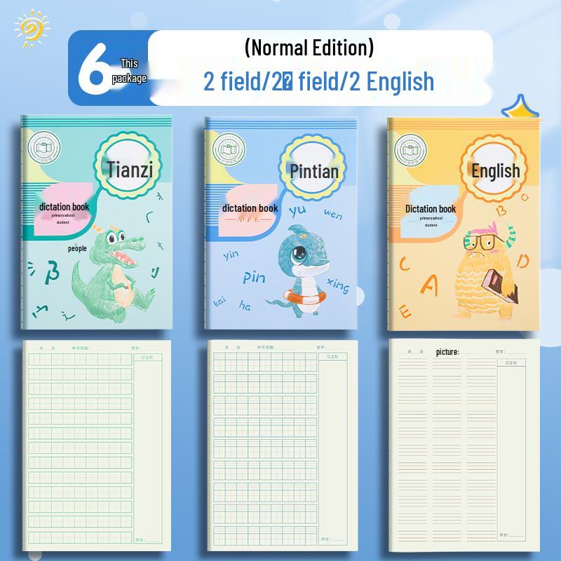 Elementary Chinese Pinyin & English Dictation Book for Grades 1-2