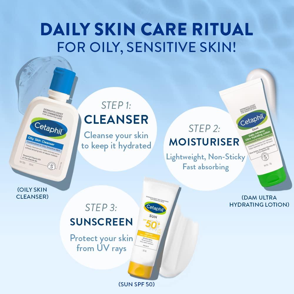 Cetaphil Oily Skin Cleanser Gentle Daily Foaming Face Wash For Oily Acne Prone Skin Deep Cleansing Hydrating Non Drying Effect 125ml