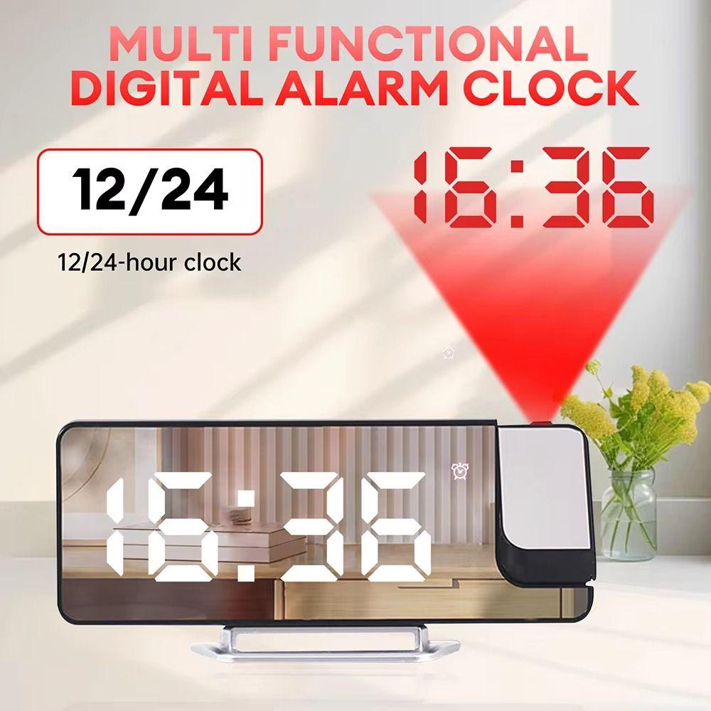12/24H Projection Alarm Clock Brightness Adjustable Snooze Clocks  Living Room