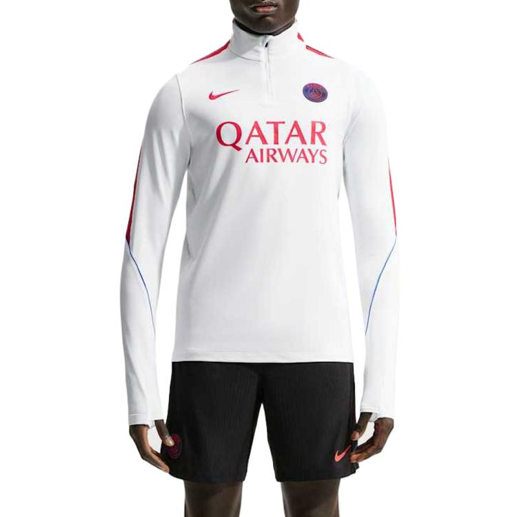 Nike Dri-Fit Strike Paris Saint-Germain Training Long Sleeve Stand Collar Comfortable Football Shirt Player Version Men tops II2762-103