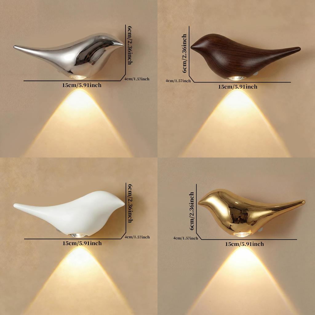 Small Bird Wall Light With Rechargeable Led Sensor For Kids Bedroom Decor