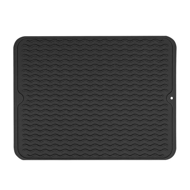 1Pcs Foldable Drying Heat Insulation Soft Rubber Dishes Sink Mat Table Kitchen Home Anti Slip Drying Dishes Drain Mat