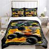 Monster Truck Duvet Cover Catroon Monster Jam Bedding sets Soft Quilt Cover and Pillowcases for Teens SingleDoubleQueenKing