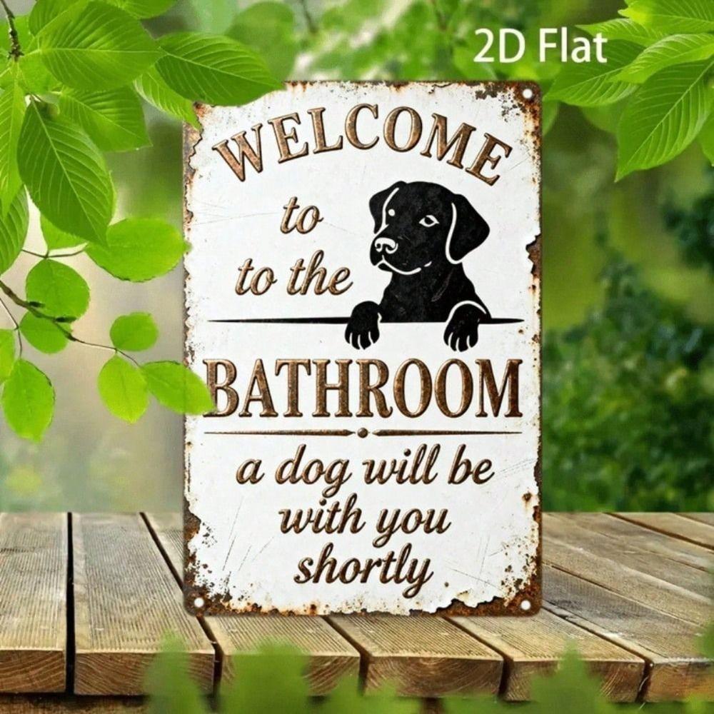 Metal Poster Wall Art Dog Welcome Home Decor