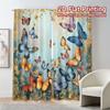 2pcs, 2D FLAT PRINTING Curtains (Without Rod) ButterflyDance Chic Light Filtering Curtains Durable Polyester Curtains Art Deco