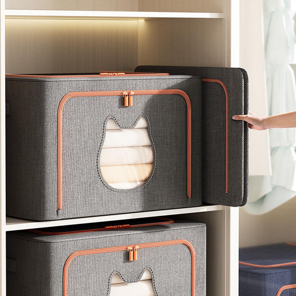 Torba do przechowywania ubrań ze stalowym stelażem Duża pojemność Składany pojemnik do przechowywania ubrań Organizer do szafy