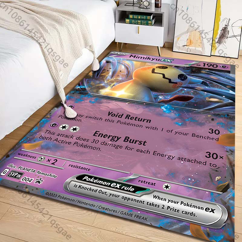 Naujas Produktas Pokémon Mimikyu Kortų Spausdintas Kilimas Svetainei Miegamajam Namų Dekoras Plotinis Kilimas Sofai Prieškambariui Žaidimų Kilimėlis