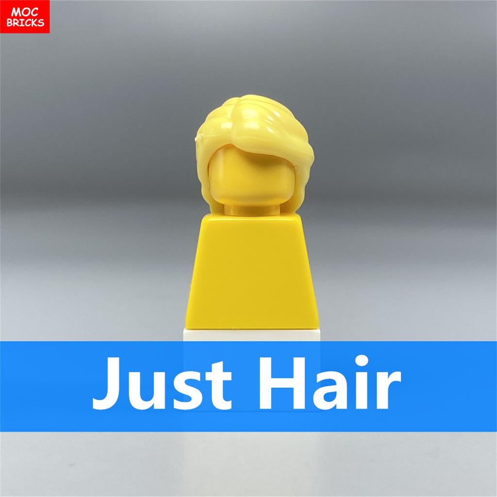 Non-Toxic 10Pcs Moc Bricks Female Male Children Mustache Grandpa Hairs Helmet Action Figure Assembled Building Blocks Plastic Toys