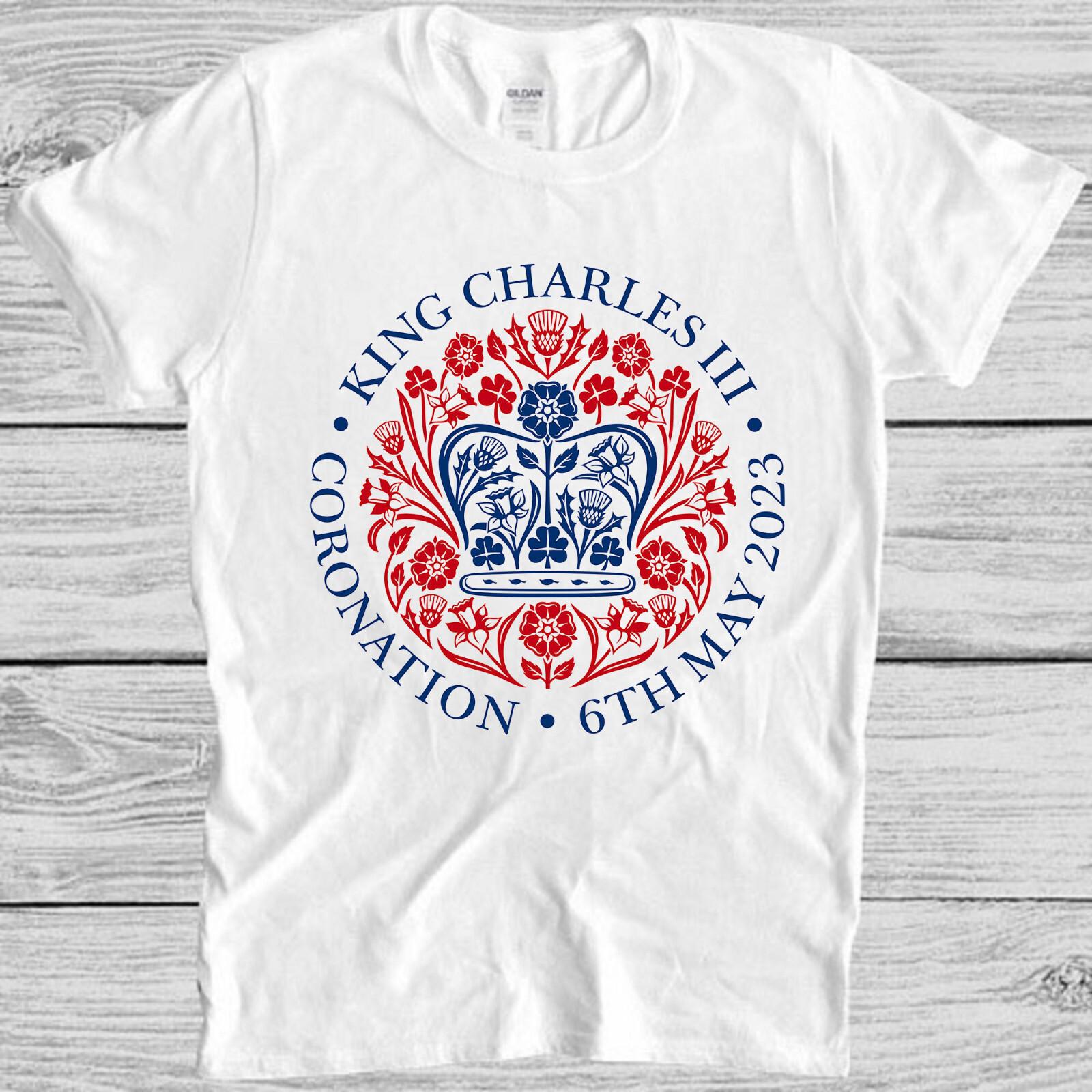 Король Карл III Коронация Сувенир Подарок Мем Подарок Топ Унисекс Футболка T Shirt M1054 4XL