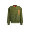 adidas Einfarbige Rundhalsjacke mit langen Ärmeln Baumwolle Winter Unisex Jacke Grün HN4773