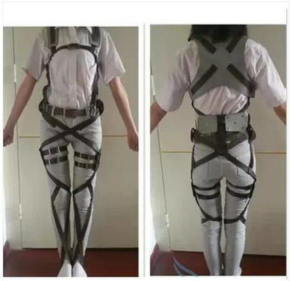 

Attack on Titan Mikasa, Eren, Levi Full Body Leather Straps Gear - Survey Corps One Size