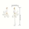 1 Pair Asymmetrical Daisy Flower Drop Earrings, French Style Fresh Minimalist for Women, Daily Wear Gift