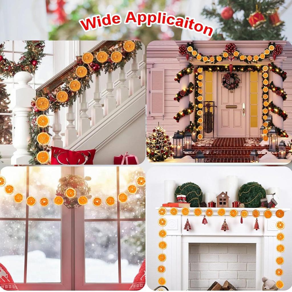 Christmas Decoration Acrylic Dry Orange Sheet Christmas Fireplace Decoration, Rustic