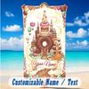 Fantasy Magic Theme Beach Towel Personalized Custom Name & Text Soft Quick Dry Beach Towel for Swimming Travel