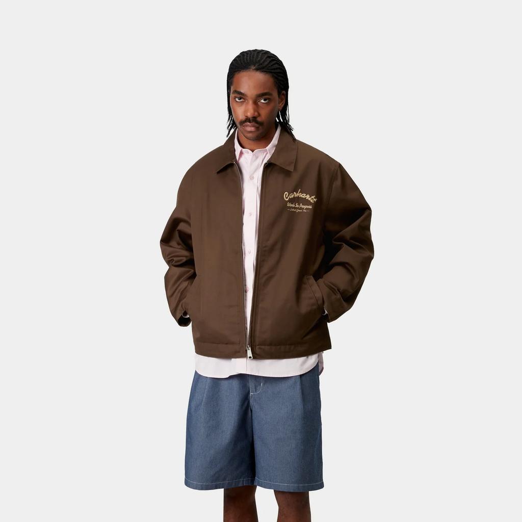 Carhartt WIP Giacca Modulo Racer con Ricamo Posteriore a Motivo Collo con Zip Manica Lunga Giacca da Uomo I034517-2X0-01