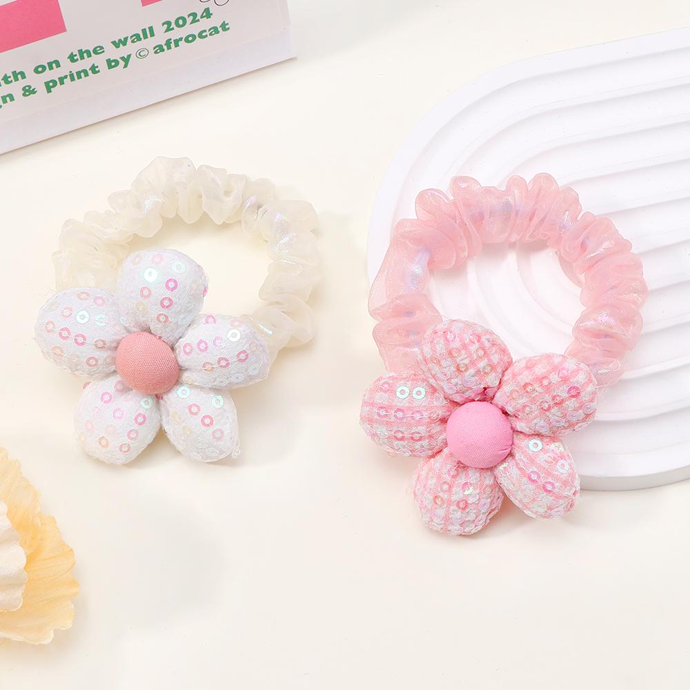 2Pcs/Lot New Solid Sunflower Rubber Band Hair Clips for Kids Fashion Headdress Girl Hairgripe Headwear Baby Hair Accessories