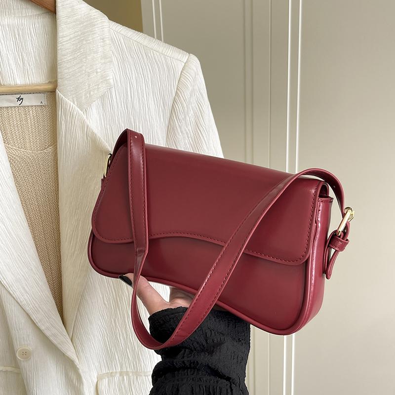 

Винтажные сумки через плечо из искусственной кожи для женщин, дизайнерские женские маленькие сумки с клапаном на плечо, сумки подмышками и кошельки винный