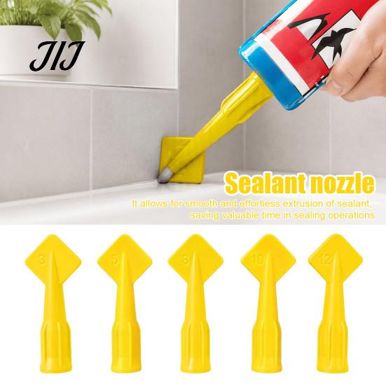 Window Door Gap Filler Tool 5Pcs Caulk Tip Tools, Caulking Tips Set with Nozzle Adapter, Plastic Seal Dresser for Home Improvement Applicator Reusable