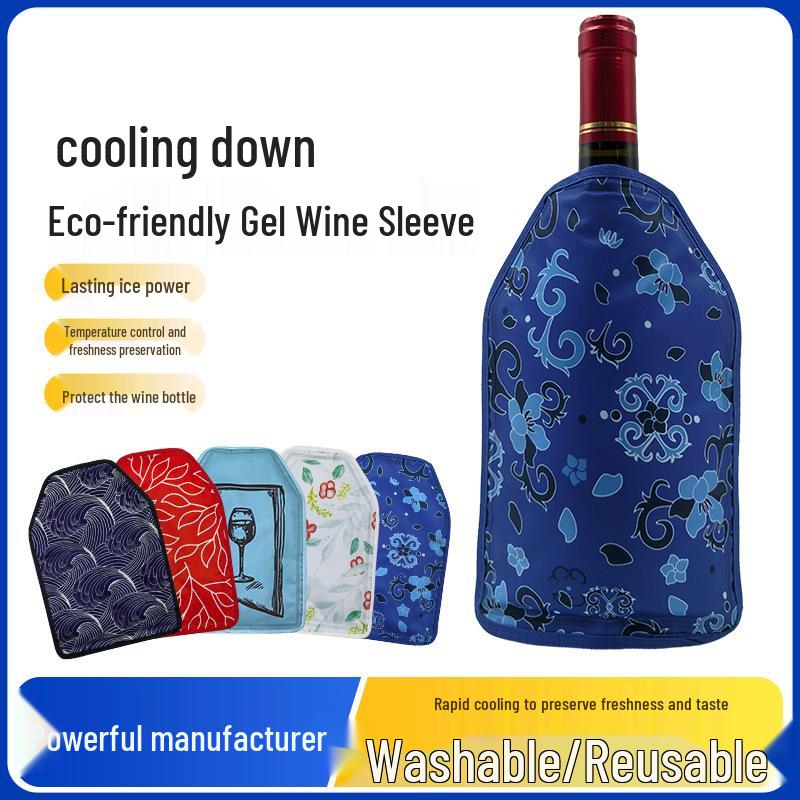 Cross-Border Cold Insulation Wine Sleeve: Gel Ice Pack for Hot/Cold Compress & Fresh Keeping, Customizable Polyester Bag