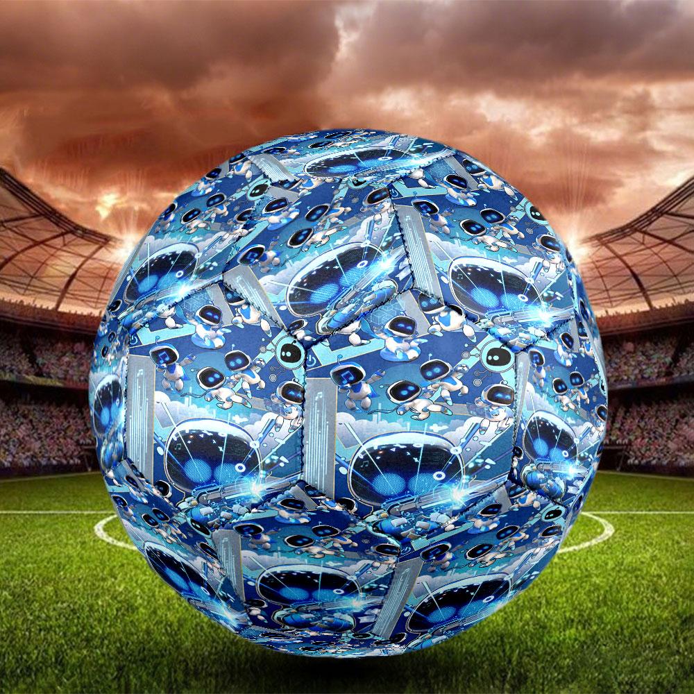 Cosmic Bot Crew Print Size 5 Soccer Ball, Standard Match Football for Sports Game and Team Practice, Ideal Gift for Soccer Fans