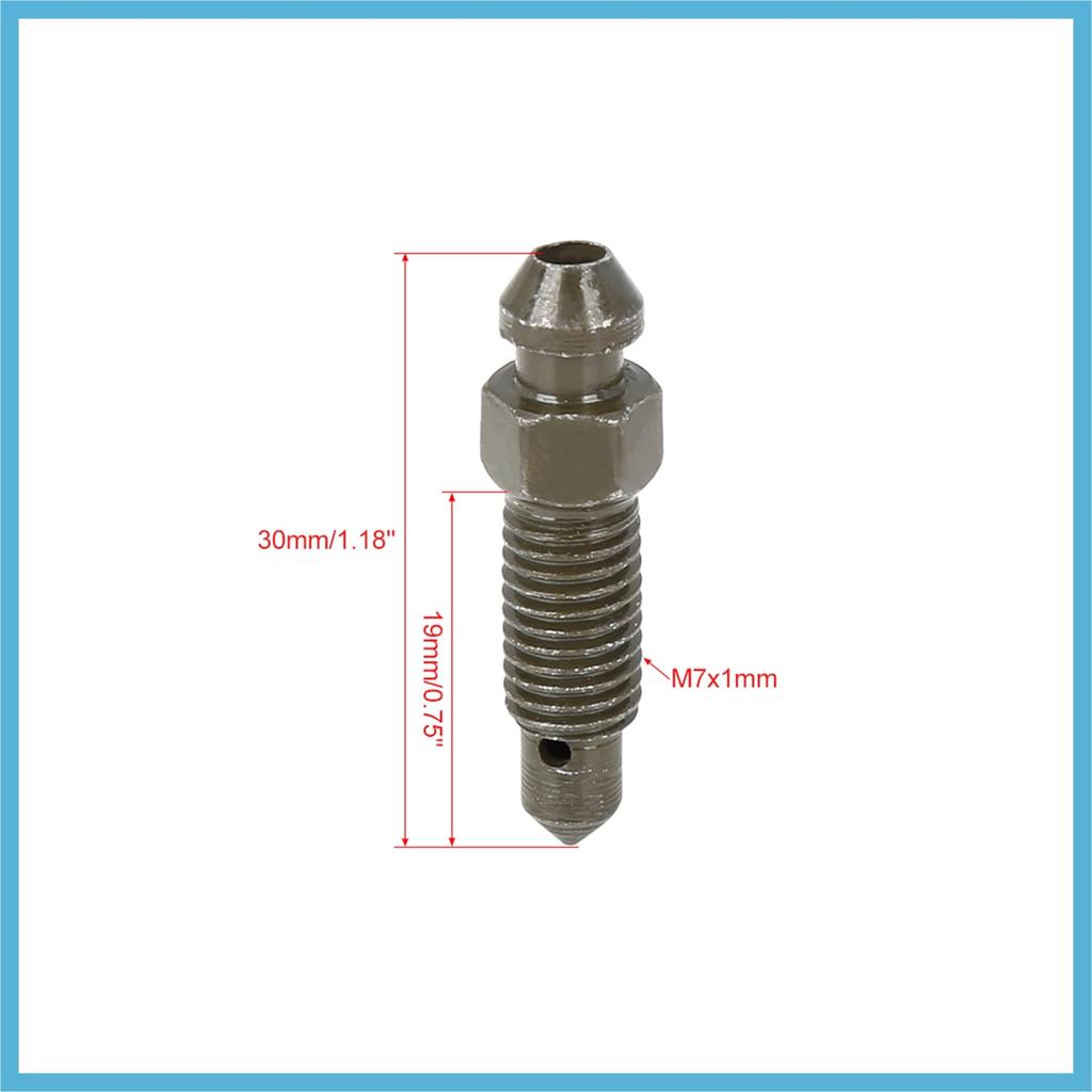 BULLSPANN Bleeder Screw Banjo Shop Repair Screws with Caps for Motorcycle Brake Cylinder 1mm 4pcs M7 Replacement Parts Accessories