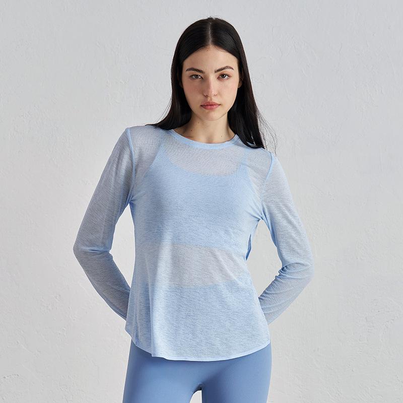 

Весна/Лето 2025 Топ с длинным рукавом для йоги на открытом воздухе из бамбуковой пряжи - Повседневный, удобный базовый слой для бега и фитнеса XL