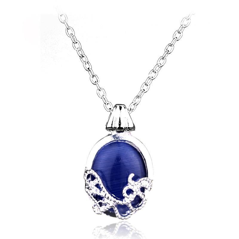 Collier The Vampire Diaries Colliers Elena Gilbert pour Femmes Charme de Film Katherine Klaus Forbes Tour de Cou Pierre Bleue